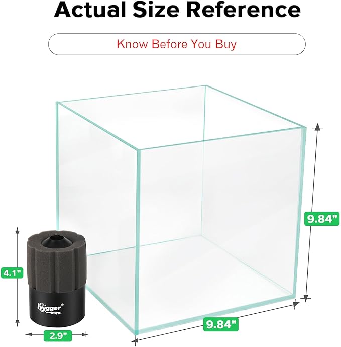 hygger Aquarium Sponge Filter 8-20 Gallon Small Fish Tank Filter for Turtle Breeding Fry Shrimp Snails Betta Air-Powered Filter with Reusable Biochemical Ball Spare Sponge Foam Filter