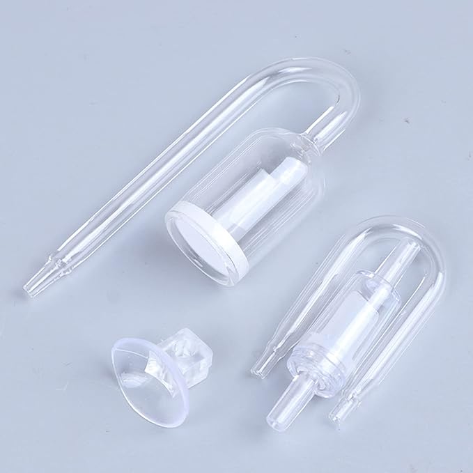 CO2 Diffuser Set for Aquarium Transparent for Size Easy to Install with Suction Cup Check for U Shape Glass T Co2 Diffuser Kit Small for Aquarium
