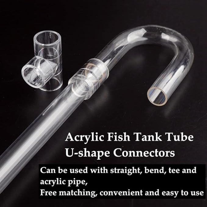 MOZTO 1pcs Aquarium Transparent U-Tube Acrylic Pipe Fittings Elbow Connector Fish Tank U-Shape Air Tube Fittings, for Garden Water Connectors O.D 20~32mm (Size : O.D 25mm)