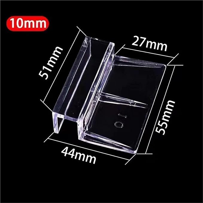 40 Pcs Fish Tank Lid Acrylic Holders – Secure Bracket Support for Rimless Aquarium Glass(Clip Width 10mm)