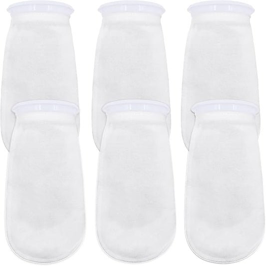 6Pcs 4 Inch Ring by 10 Inch Long Filter Socks 200 Micron, Aquarium Felt Socks, Aquarium Filter Bags for Freshwater Saltwater Aquariums Fish Tank, Sump Filter Socks, Use in Ponds Overflows