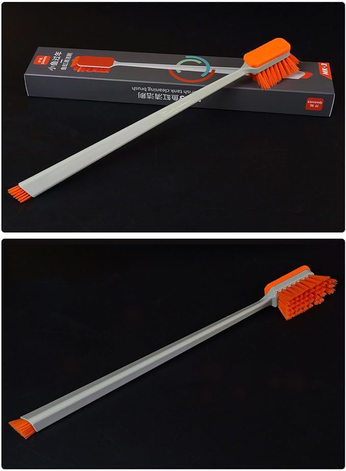 Long Handle Fish Tanks Brush Cleaner Double Side Bristle Scrubbing Brush 30cm Cleaning Brush Plastic Glass Algae Cleaner Aquarium Cleaning Tools