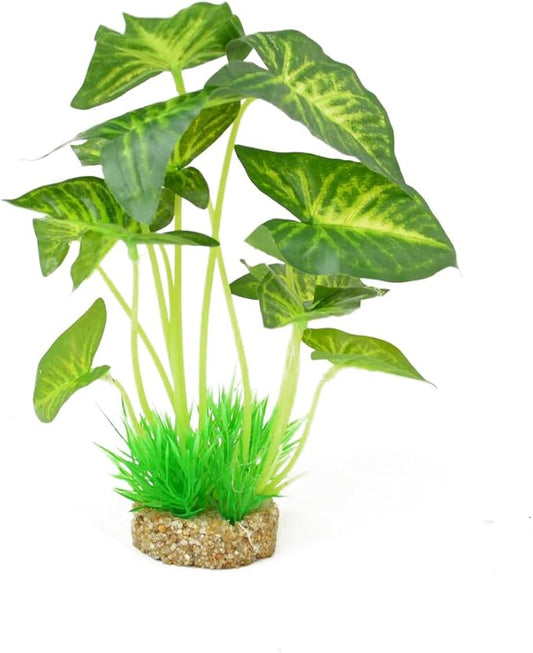 CNZ Aquarium Decor Fish Tank Decoration Ornament Artificial Plastic Plant Green, 9.5-inch