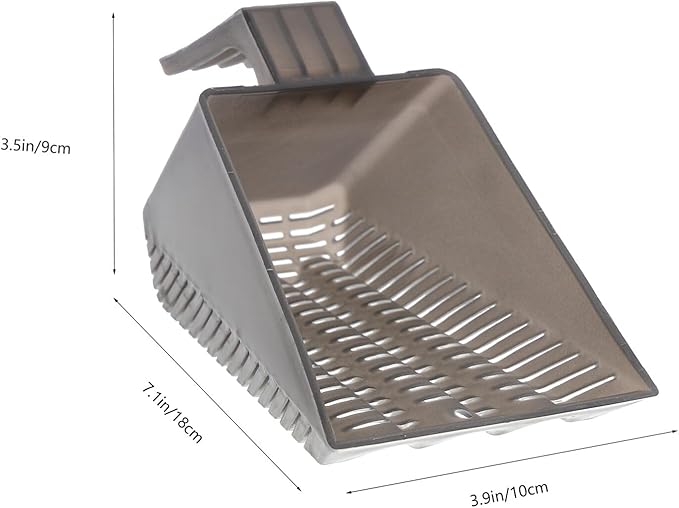 Aquarium Sand Shovel Fish Tank Sediment Scooper Plastic Substrate Cleaning Tool for Home Aquarium Maintenance with Tea Color Handle
