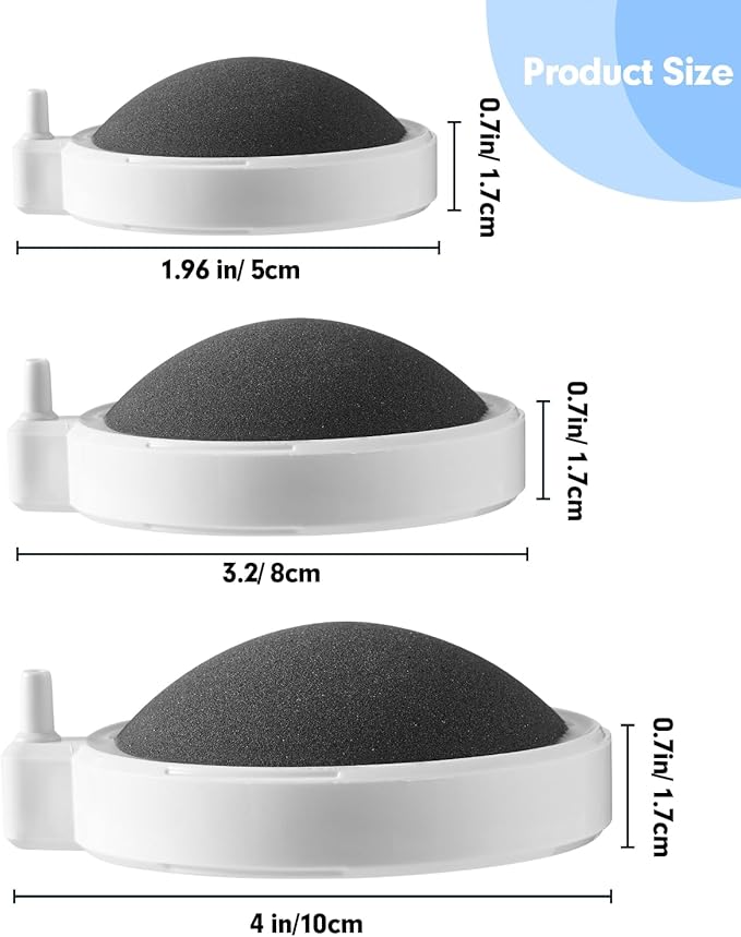 Air Stone for Aquarium Fish Tank Bubbler, 2 Inch Small Nano Air Bubble Stone Aerator Fish Tank Accessories