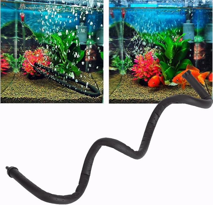 Aquarium Air Bubble Bar Plastic Bendable Wall Air Diffuser Fish Air Stone Bubble Release Oxygen Diffuser Bar for Making Fantasy Bubble Walls (45cm)
