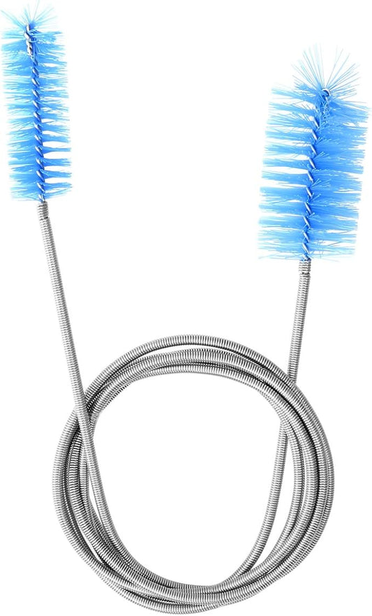 UEETEK Stainless Flexible Cleaning Brush Double Ended Canister Filter Tube Hose Pipe Clean for Fish Tank Aquarium (Sky Blue)