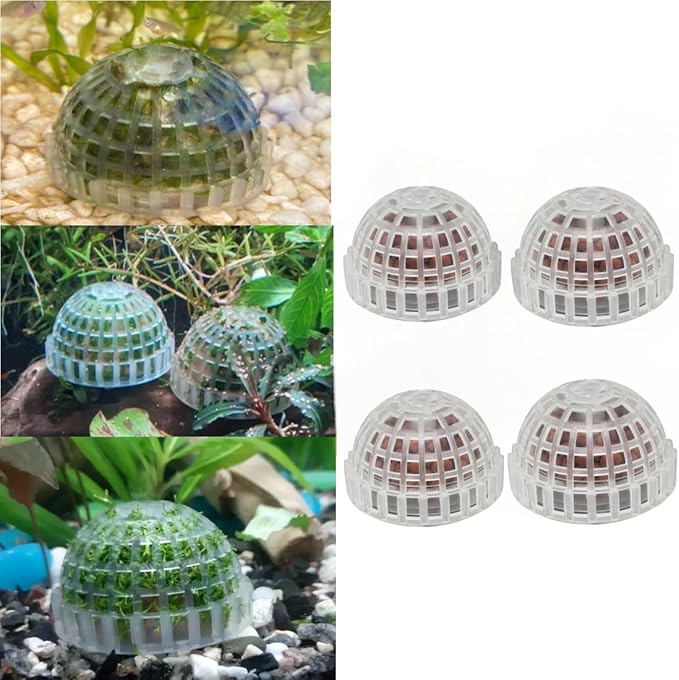 4 Pack Aquarium Moss Ball Holder, Fish Tank Moss Ball Live Plants Shaping Filter, Exotic Decor Ornaments for Aquarium Shrimp Betta Fish Tank (4 Pack)