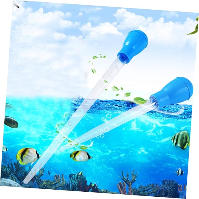 NOLITOY 3sets Coral Feeder Dropper 50ml Aquarium Water Clean and Pipette Cleaner Kit 2pcs*3