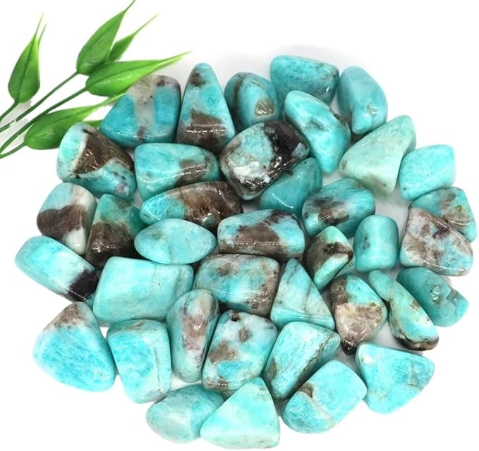 Natural Tumbled Stones Bulk Ore Gravel Specimen Healing Crystals Quartz Energy Minerals Tank Aquarium Home Decor Gem Decoration (Color : Amazonite, Size : 200g)