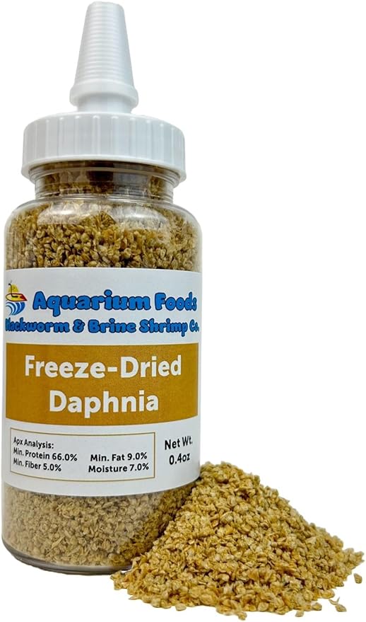 Freeze Dried Daphnia for All Freshwater Fish, Marine Aquarium Fish, Corals, Anemones, Pondfish, Invertebrates, All Tiny Nanofish, Fry and Babies…1oz Med Squeeze Bottle