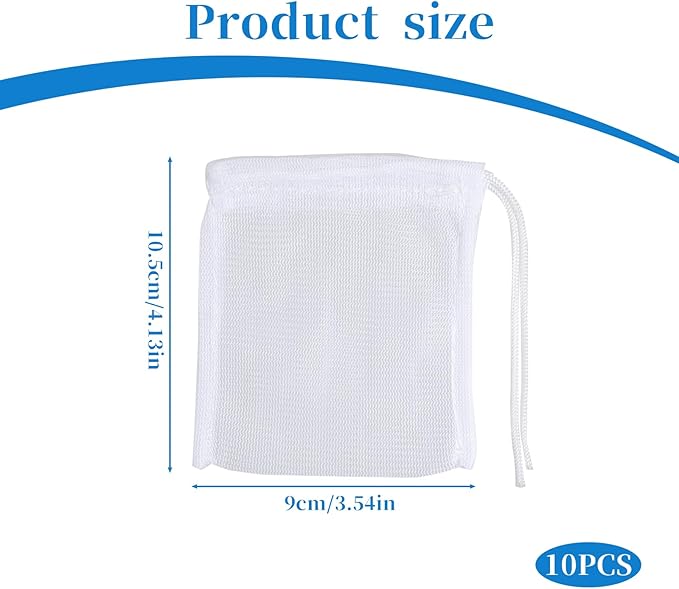 QfwdfcTrenz 10PCS Aquarium Filter Media Bags for Activated Carbon, 4" X 3.5" Mesh Filter Bags for Aquarium, Carbon Filters Bag for Aquariums, High Flow Aquariums Mesh Media Filters Bag