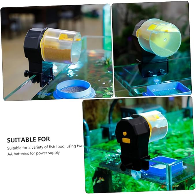 Angoily Automatic Fish Feeder for Aquarium Adjustable Large-Capacity Feeding Tank Timer Fish Feeding Artifact Suitable for Vacation Use