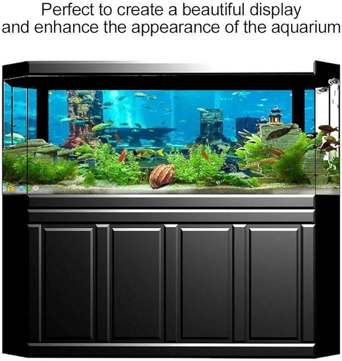 Fdit PVC Aquarium Background Underwater Poster Fish Wall Decorations Sticker for Aquarium (76 * 46cm)