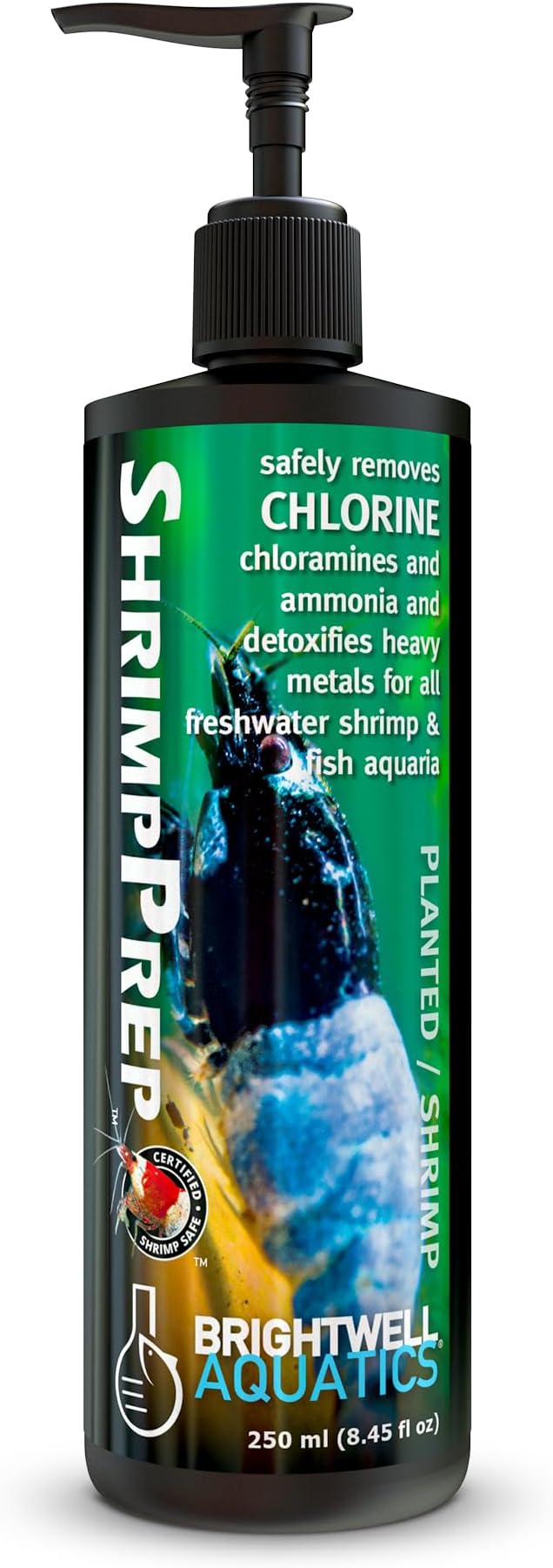 Brightwell Aquatics Shrimp Prep – Water Conditioner for Freshwater Shrimp & Aquariums – Removes Chlorine, Ammonia & Heavy Metals – Promotes Healthy Habitat, 250 ml
