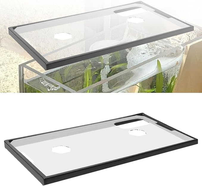 Tank Lid Cover Tank Lid with Frame Anti Jumping Simple Installation Sturdy Acrylic Aquarium Top Cover with Feeding Holes, for 40, 40cmx22.5cmx1.2cm