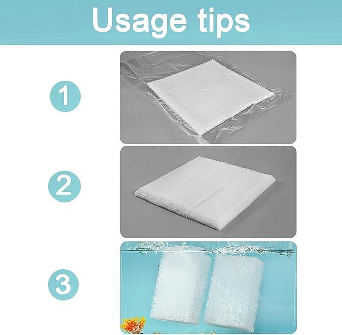 AQUANEAT 6-Pack Replacement Filter Sponge Pads, Aquarium Foam Insert Compatible with AquaClear 70, Fish Tank Filter Media