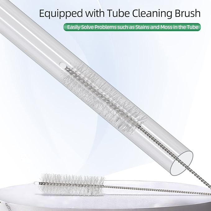 UPETTOOLS Shrimp Feeding Dish Set, Aquarium Fish Feeder Tube Kit Clear Durable Shrimp Feeding Tube with Feeding Ring, Cleaning Brush for Fish Tank