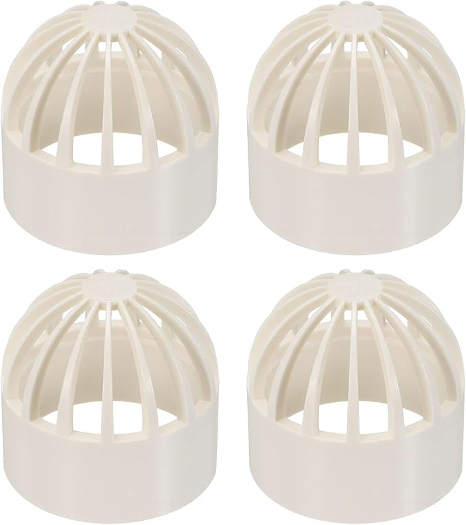 PATIKIL 2 Inch (50mm) Fish Cover Permeable Cap, 4 Pcs PVC Breathable Cap Aquarium Guard Fish Tank Intake Cover, White