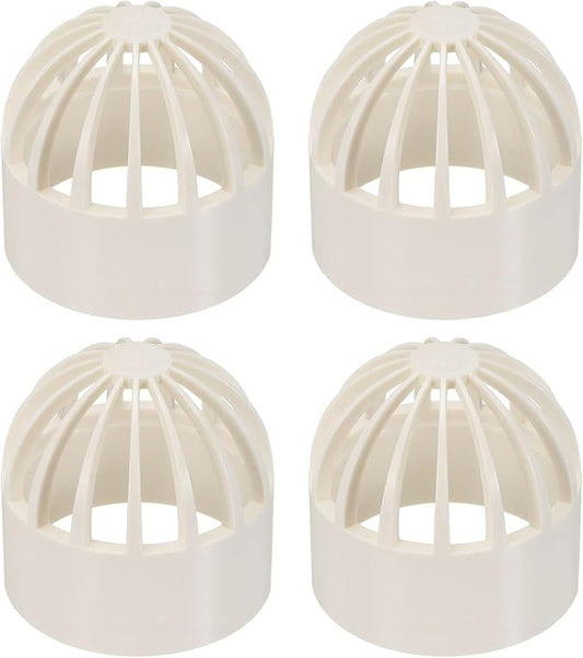 PATIKIL 2 Inch (50mm) Fish Cover Permeable Cap, 4 Pcs PVC Breathable Cap Aquarium Guard Fish Tank Intake Cover, White