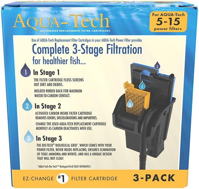 AQUA-TECH EZ-Change No.1 18-Pack Aquarium Filter Cartridge for 5 to 15 Power Filters