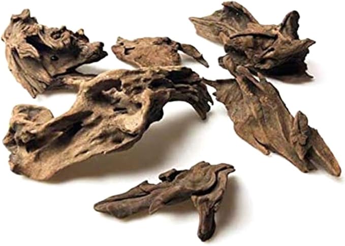 16 Pcs Aquarium Fish Tank Decoration Fish Tank Cave Hideout Driftwood Brown & Wood Color