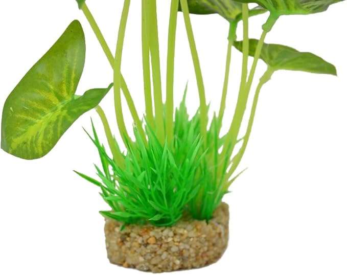 CNZ Aquarium Decor Fish Tank Decoration Ornament Artificial Plastic Plant Green, 9.5-inch