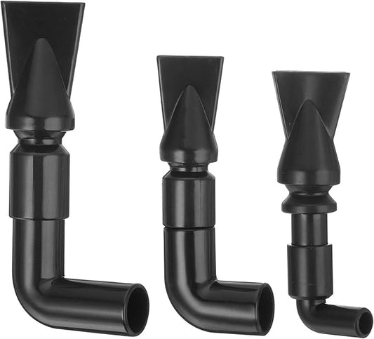 uxcell 3Pcs Aquarium Nozzle, 360°Free Rotate Plastic Aquarium Pump Nozzle, 8mm/15mm/19mm OD Flat Water Outlet Return Pipe Fitting for Aquariums Fish Tanks(Black)