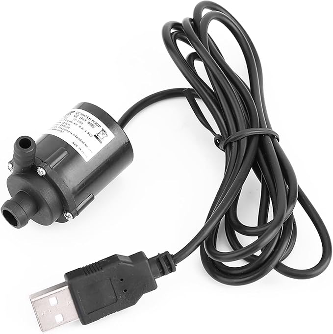 USB Mini Water Pump, DC 6V 0.6 to 1.8W 150L/H Small Fountain Pump, Brushless Mini Submersible Water Pump, Ultra Quiet Submersible Fountain Pump for Aquarium, Fish Tank