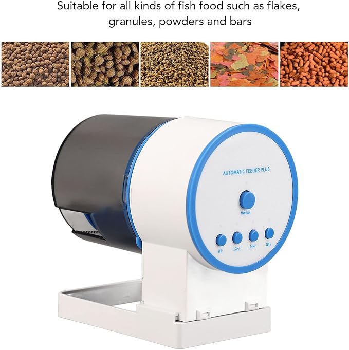 Automatic Fish Feeder for Aquarium, Auto Fish Food Dispenser with Timer, Battery Powered Food Feeding Timer for Small Turtle Fish Feeder Timer