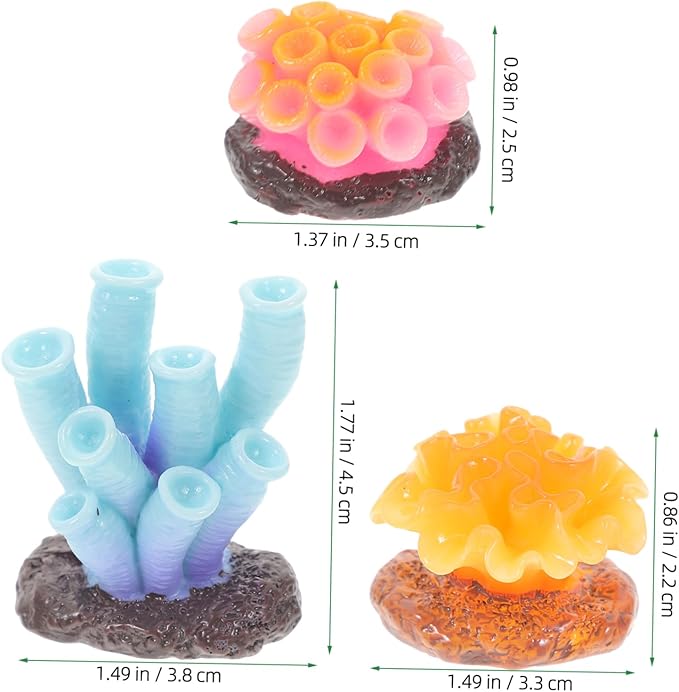 Amosfun 6pcs Artificial Coral Reef Decor Lifelike Underwater Plants for Fish Tank Safe Aquarium Supplies Coral Ornaments Easy Care Aquarium Decoration