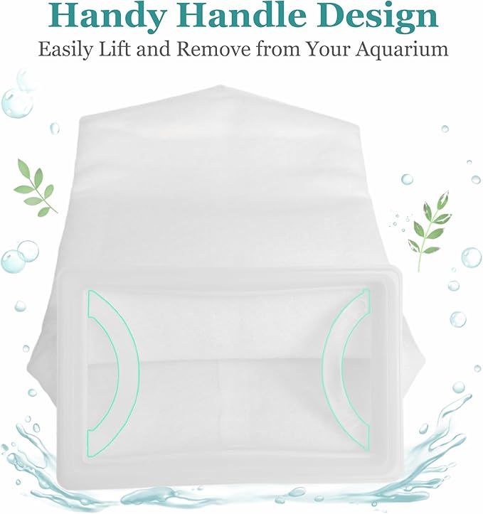 2-Pack Rectangle Filter Socks for Aquarium, 7″x4.5″ Durable Polyester Mesh, 200 Micron Efficient Debris Filtration for Saltwater & Freshwater Fish Tanks