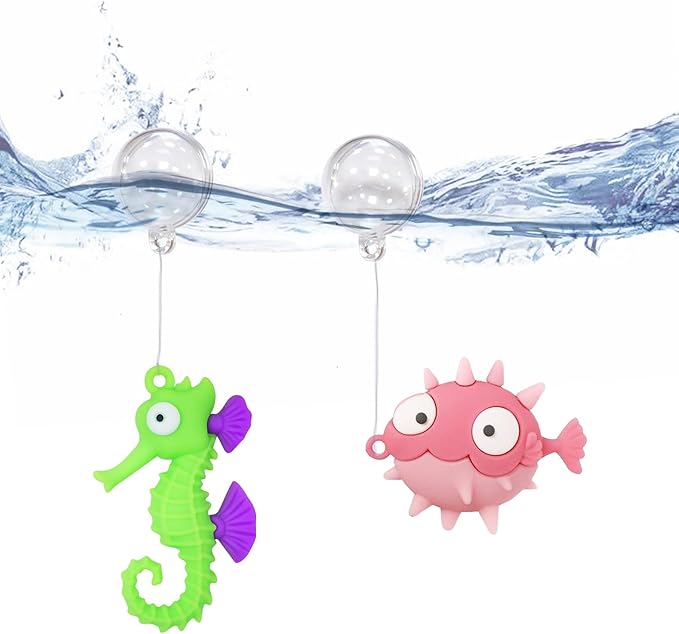Aquarium Ornament, 2 Pcs Fish Tank Decorations Floating Decor Octopus with Floating Device,Cute Fish Tank Accessories for All Kinds of Simulated Underwater World