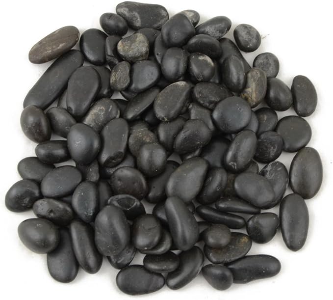CNZ Polished Gravel Black 5 Pounds 0.5-0.8Inch for Plant Aquariums, Landscaping, Home Decor