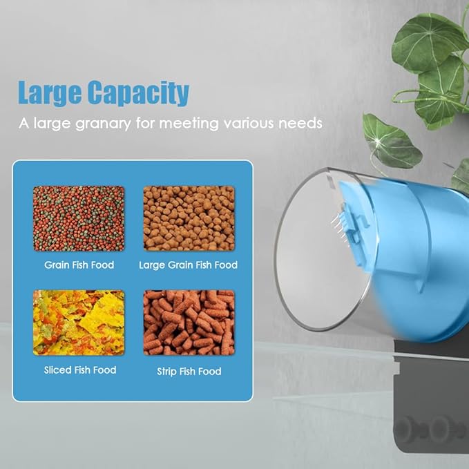 ACAGALA Aquarium Automatic Fish Feeder Fish Tank Timer Feeder Electric Adjustable Fish Food Dispenser Manual/Automatic Feeding