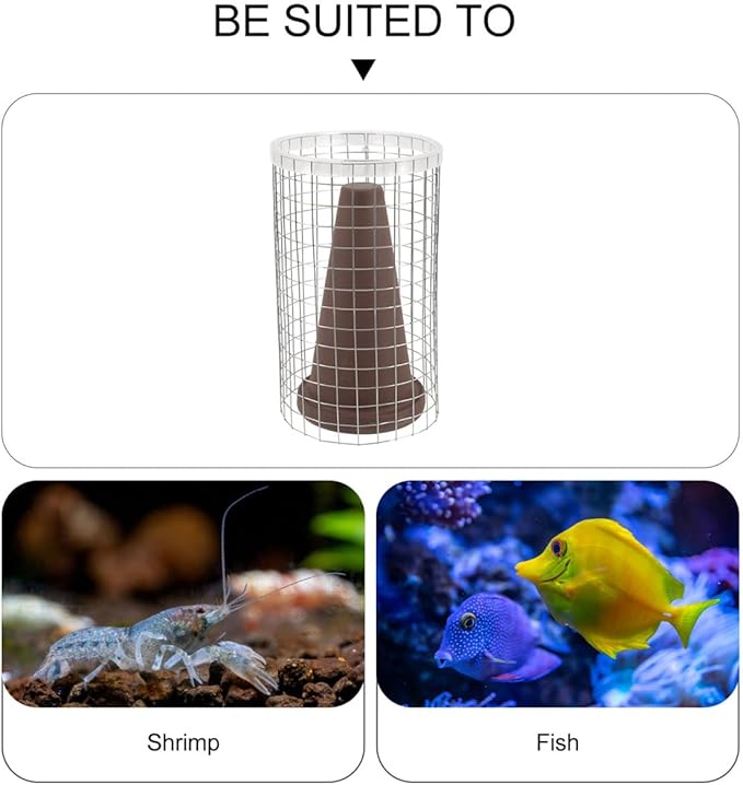 BESPORTBLE Fish Breeding Cones Cave: Shrimp Breeding Bucket - Ceramic Fishing Spawning Cone - Small Spawning Bucket with Grid for Discus Fish Shrimp, 16x9cm