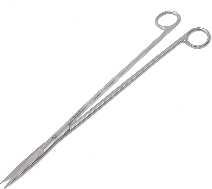 A2Z-Aquascaping Maintenance Tools Accessories,Anti-Rust Stainless Steel Tweezers Scissors Spatula for Aquarium Tank Clean, Fish Tank, Bonsai, Algae Scrapers (12" Scissors - Straight - Silver)