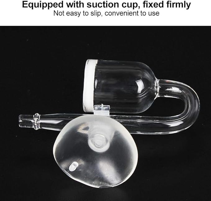 TOPINCN Aquarium CO2 Diffuser High Transparent Glass Aquarium Carbon Dioxide Diffuser Atomiser with U-Shape Tube for Fish Plants Water Grass