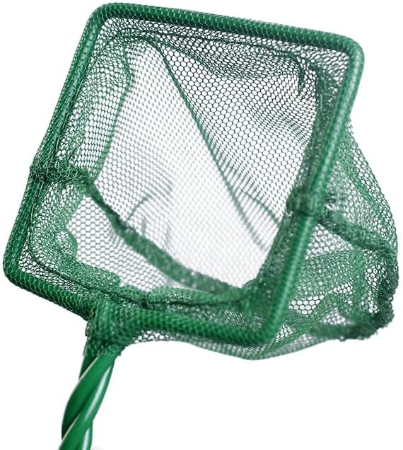 1 Piece 3 Inch Mini Aquarium Fish Net with Plastic Handle Fine Mesh Aquarium Net Long Handle Small Fish Catch Nets for Aquarium Fish Tanks, Green