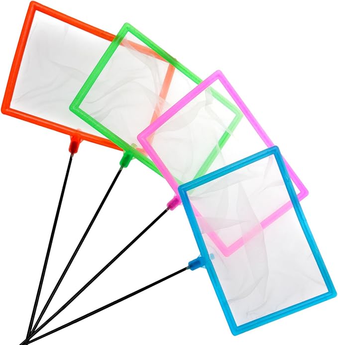 Aquarium Fish Net Mini Baby Anti-Collision Shrimp Net for All Fish Small Fish Fine Net Square Mini Brine Shrimp Net Color Mix 3pcs