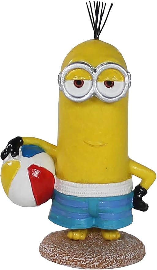 Penn-Plax Minions Officially Licensed Aquarium Ornament – Beach Buddy Kevin – Safe for Freshwater and Saltwater Fish Tanks – Small