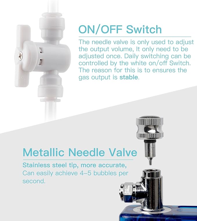 CO2 Kit for Aquarium - DIY System and Diffuser 2-in-1 Design G500-Blue
