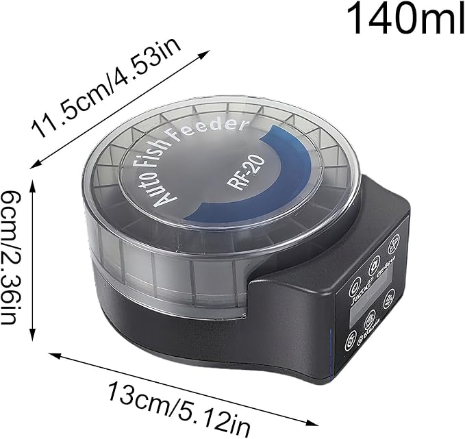 Automatic Fish Feeder | 21 Compartments Automatic Aquarium Food Dispenser with 6 Timers | Large Capacity Fish Tank Feeder | For Betta Turtles