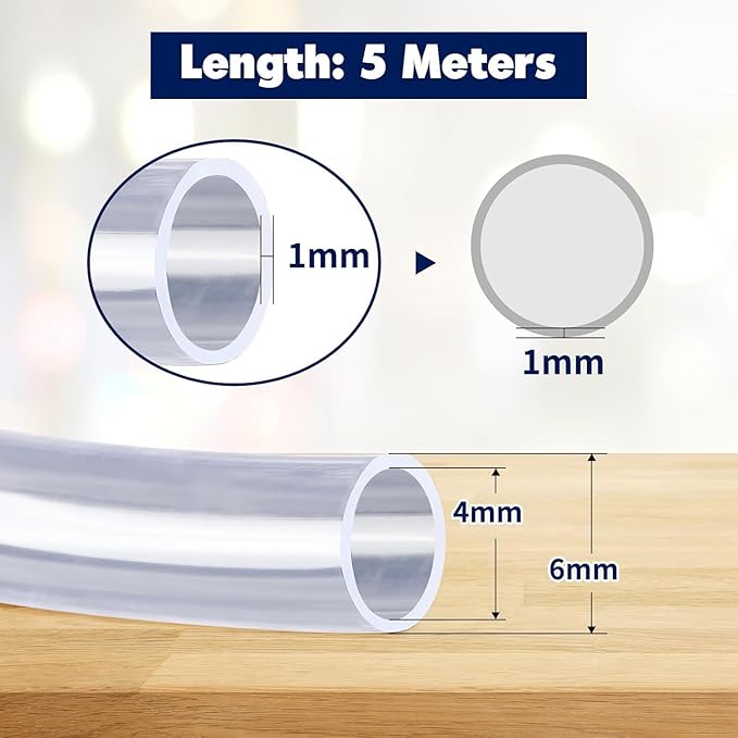 3/16" Aquariums Airline Tubing Standard Aquarium Tubing for Fish Tank Flexible Air Hose Pure Hose Aquarium Garden Terrarium Pond (85 feet)
