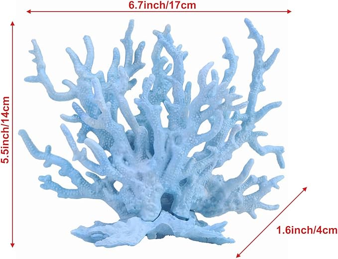 Besimple Artificial Aquarium Coral Ornament Plastic Fish Tank Plants Decoration for Aquarium Landscape (6.7”x5.5”x1.6”)