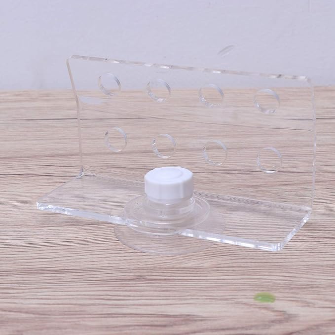 POPETPOP Coral Frag Rack-Acrylic Frag Tank Aquarium Coral Holder Live Fish Tank Button Reef Enhanced Suction Cup (8 Plug Holes)