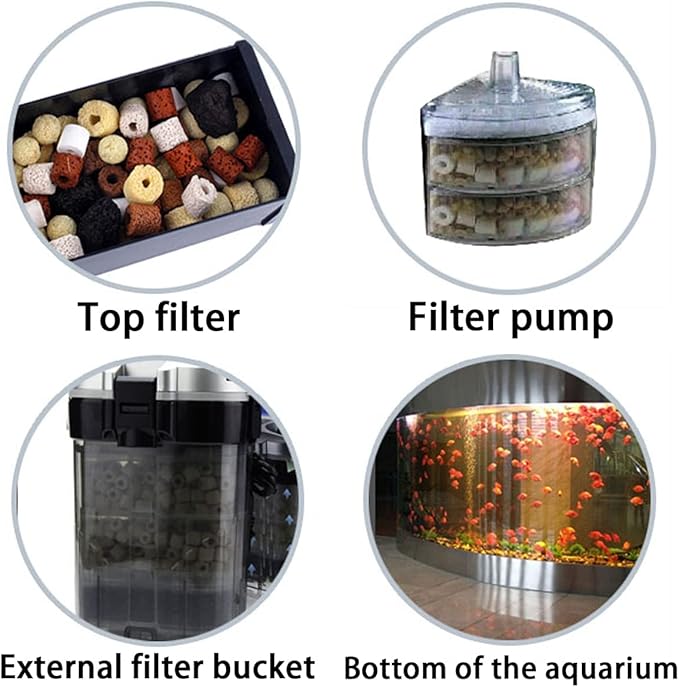GOLDEAL Bio Balls Ceramic Rings Set, Aquarium Biological Filter Media with Mesh Bag for Fish Tank and Pond, Fish Tank Filter, Decorations, Accessories (2Pack,2.2lb)