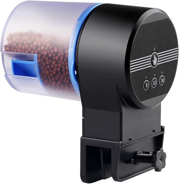 Automatic Fish Feeder for Aquarium, 200ml Auto Food Dispenser with Timing Feeding, Mute Design for Betta Koi Turtle Small Tank