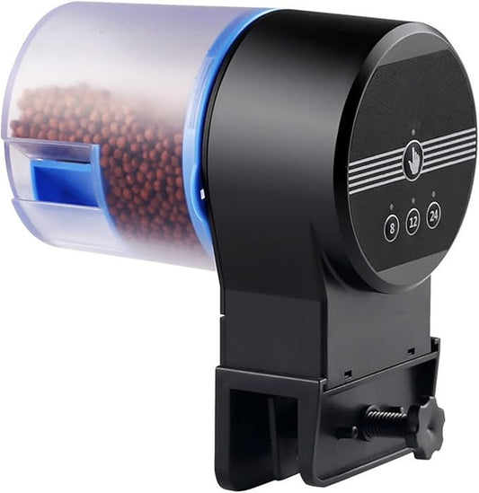 Automatic Fish Feeder for Aquarium, 200ml Auto Food Dispenser with Timing Feeding, Mute Design for Betta Koi Turtle Small Tank
