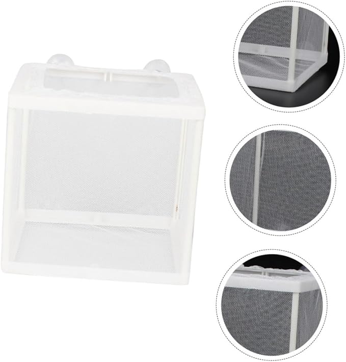 POPETPOP 2pcs Fish Breeding Isolation Box Fish Incubating Net Suction Cups Aquarium and Easy to Install Color